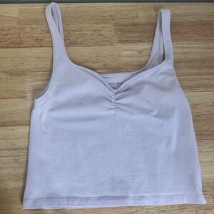 American Eagle Purple Ruched Sweetheart Chest Cropped Tank